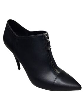 MICHAEL Michael Kors Black Leather Zip Stiletto Heel Bootie 5.5